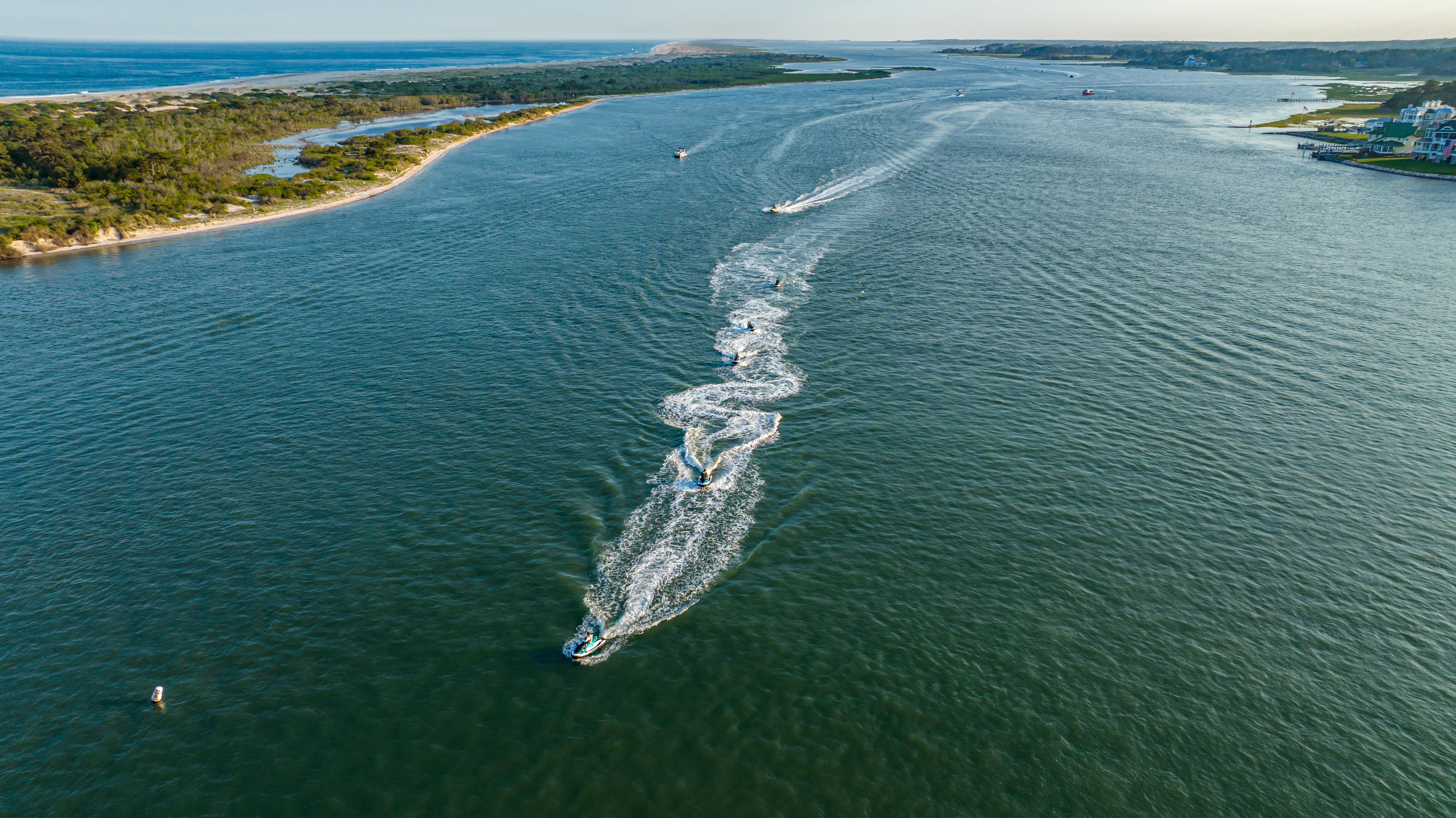Aerial view of OCA Watersports dock Ocean City Maryland