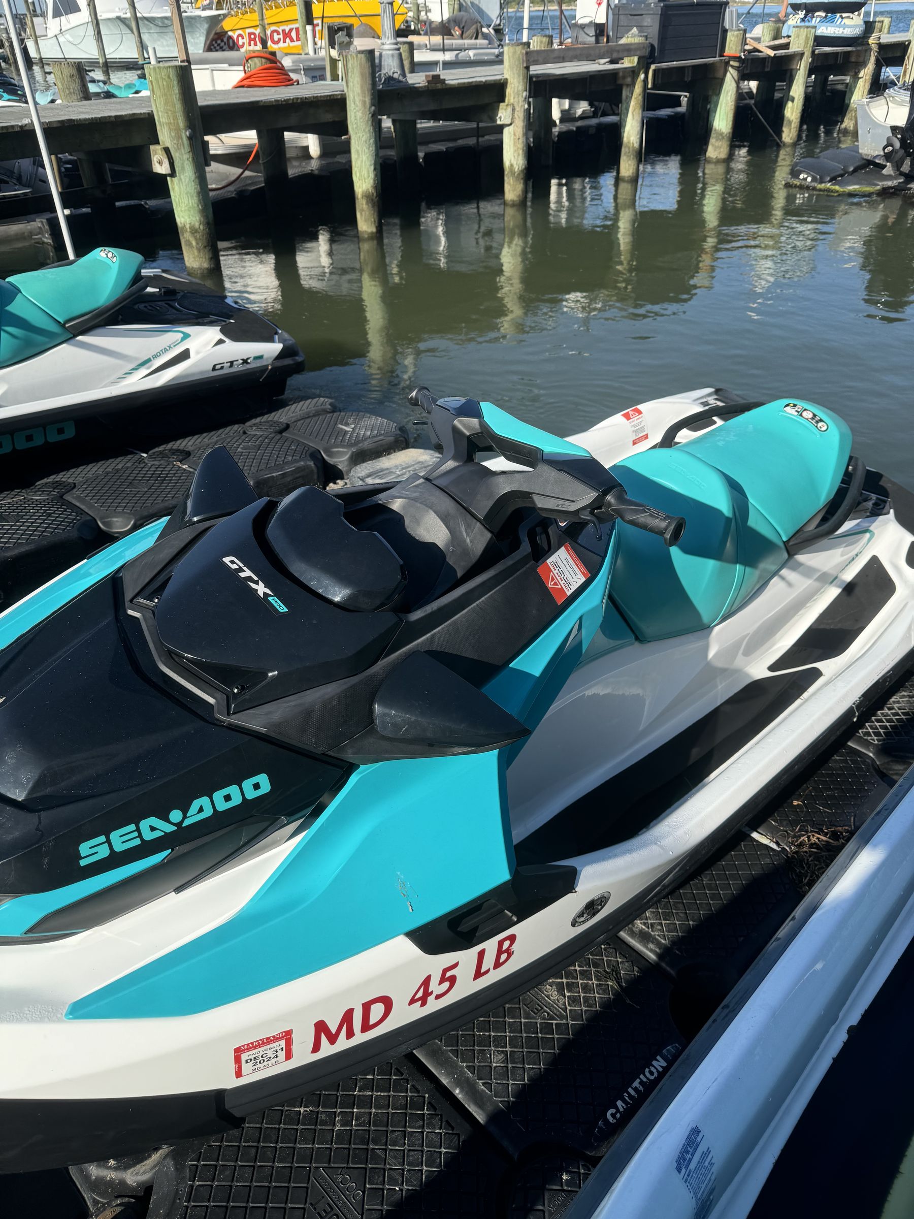 2022-2024 Sea-Doo GTX Pro 130 fleet ski, bow close-up at the dock