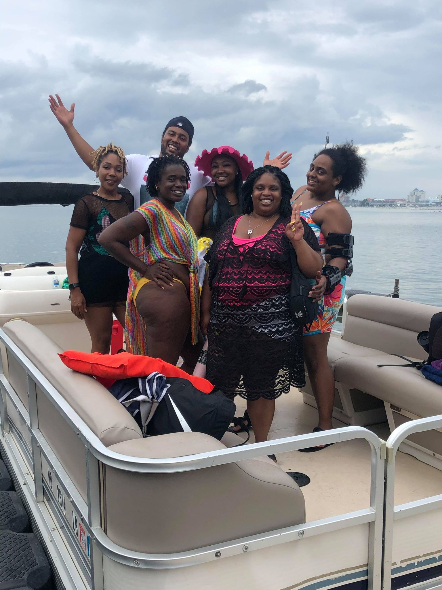 Group on a pontoon boat at Assateague Island