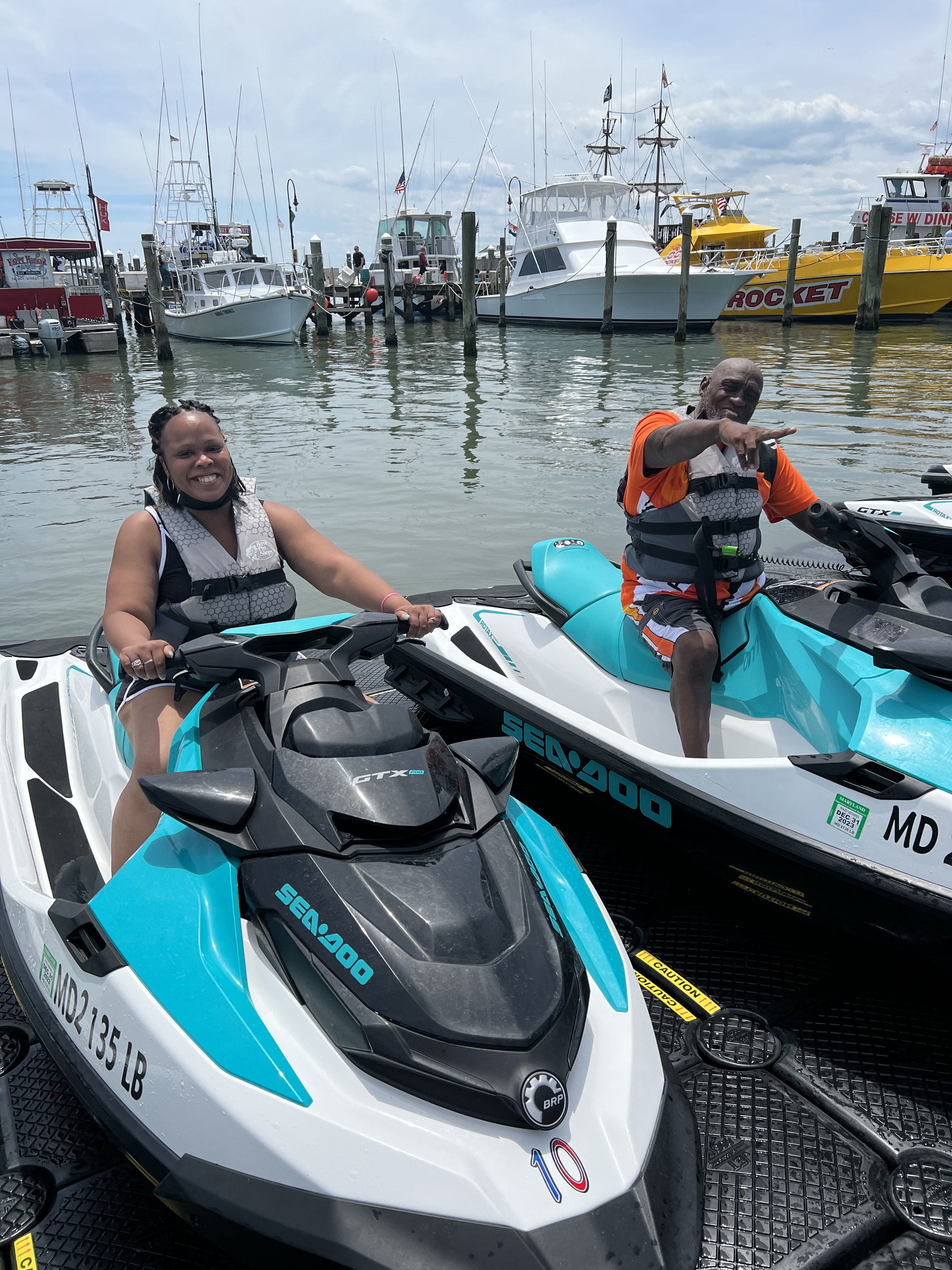 Jet ski riders on the bay in Ocean City MD