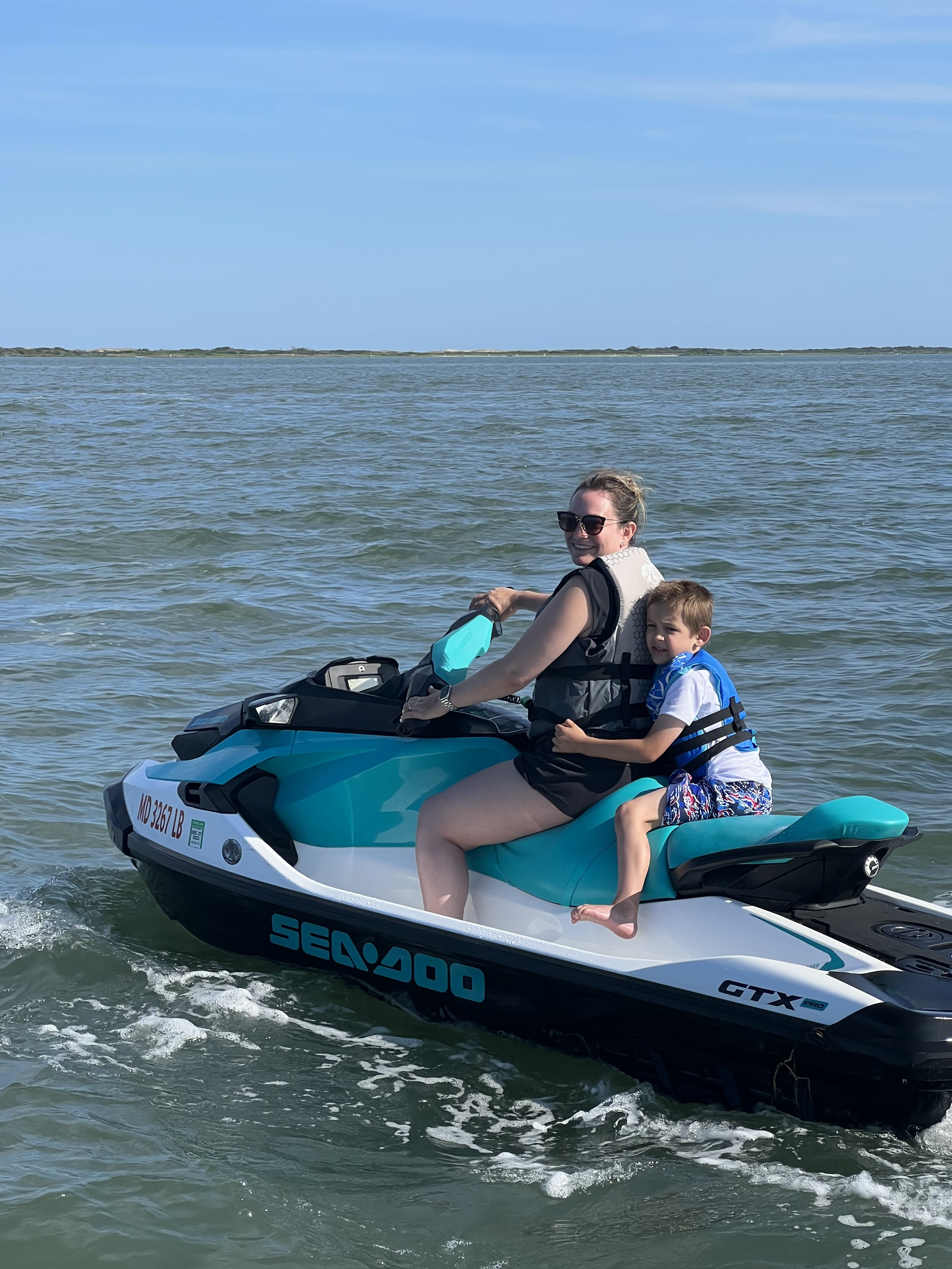 Scenic bay views from pontoon boat rental